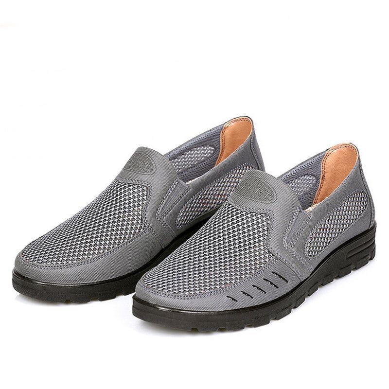 Herr Mesh Andas Ihålig Halkfri Mjuk Sula Slip On Casual Skor