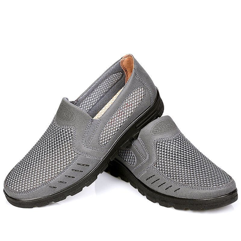 Herr Mesh Andas Ihålig Halkfri Mjuk Sula Slip On Casual Skor