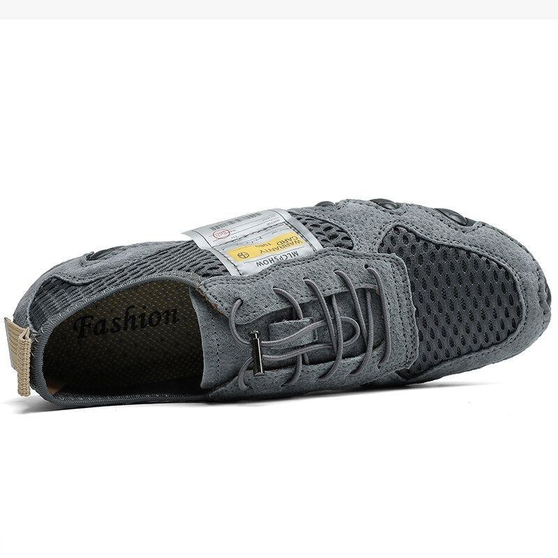 Herr Mesh Comfy Andas Elastisk Spets Casual Driving Flats