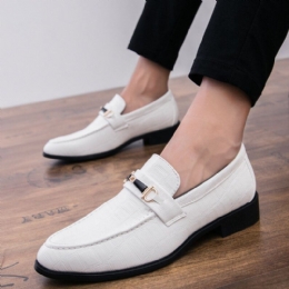 Herr Microfiber Läder Andas Mjuk Sula Slip On Klassiska Solida Casual Business Skor