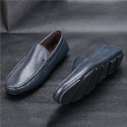 Herr Microfiber Läder Andas Vintage Mjuk Sula Slip On Bekväma Körning Casual Skor