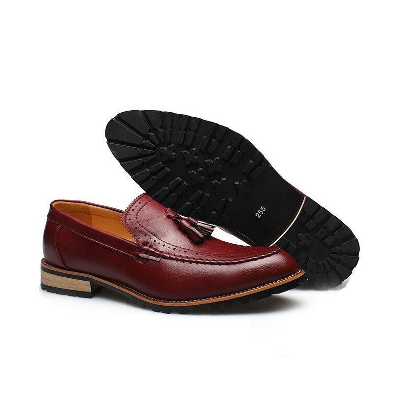 Herr Microfiber Läder Casual Slip On Driving Shoes