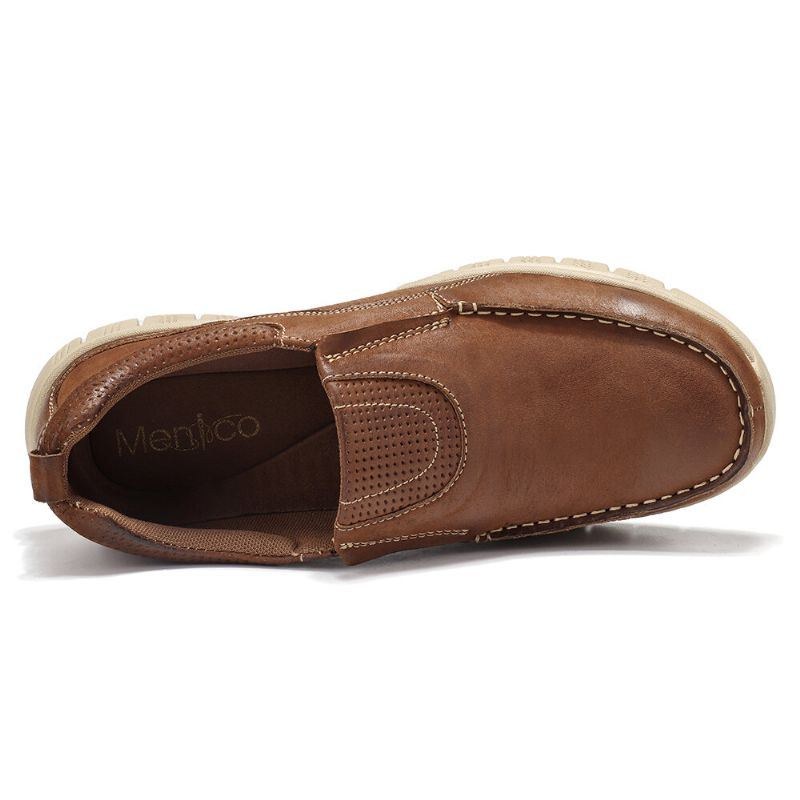 Herr Microfiber Läder Mjuk Sula Slip On Boat Skor