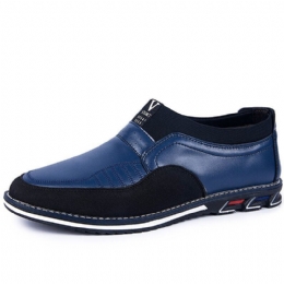 Herr Microfiber Läder Skarvning Halkfria Slip On Business Casual Skor