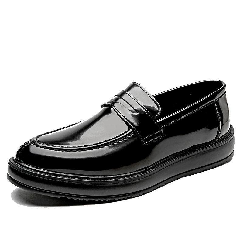 Herr Microfiber Läder Slip On Flats