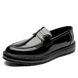 Herr Microfiber Läder Slip On Flats