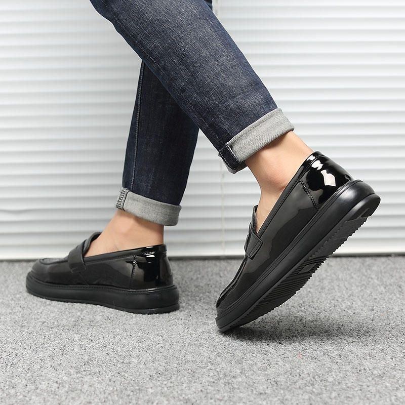 Herr Microfiber Läder Slip On Flats