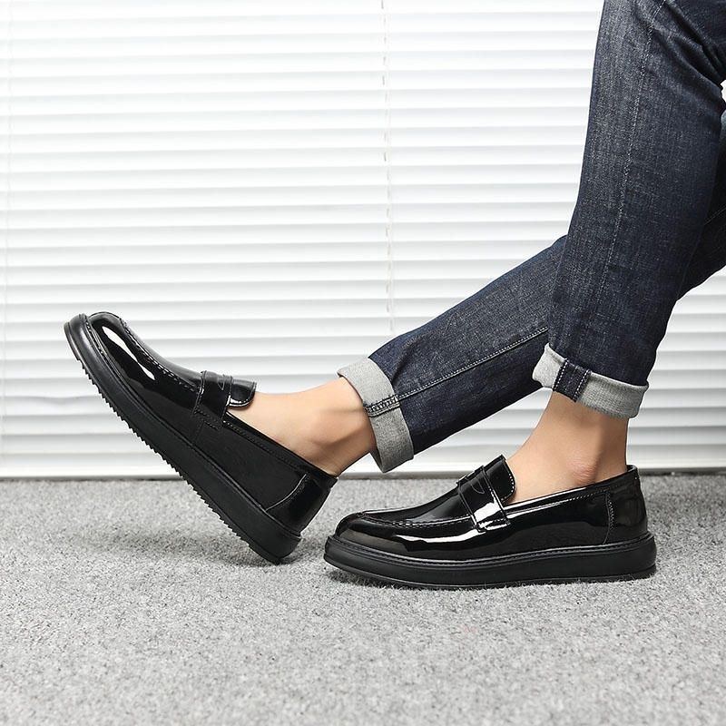 Herr Microfiber Läder Slip On Flats