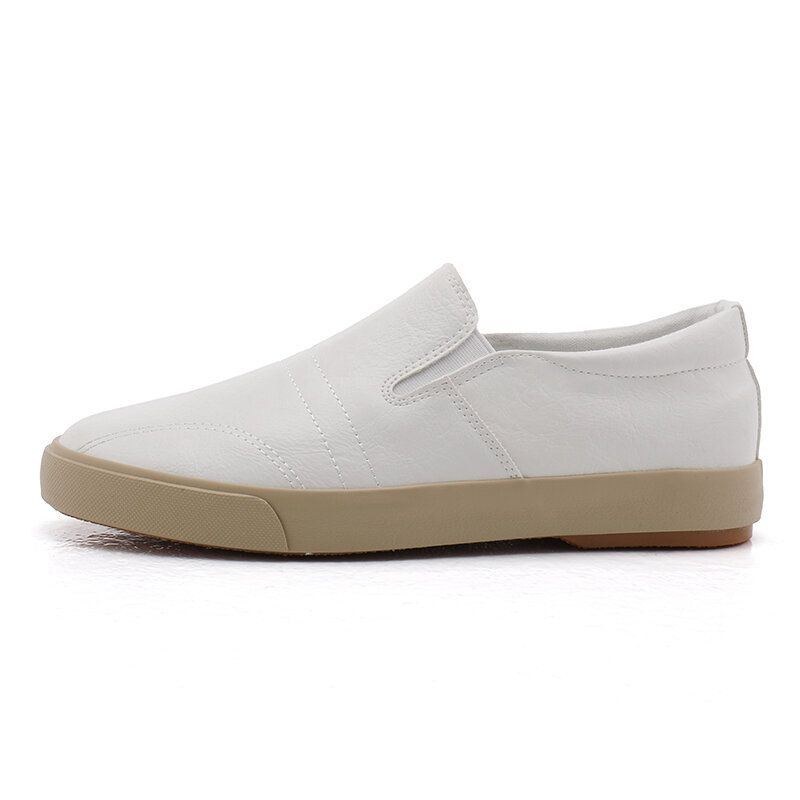 Herr Mikrofiber Andas Bekväm Botten Solid Slip On Casual Court Skor