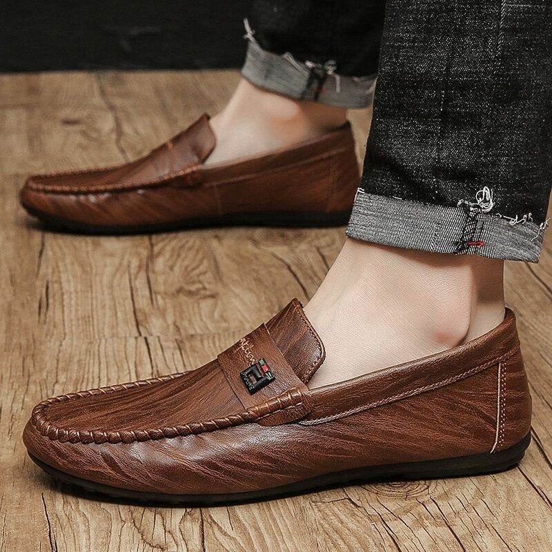 Herr Mikrofiber Andas Halkbeständig Bekväm Körning Casual Loafers