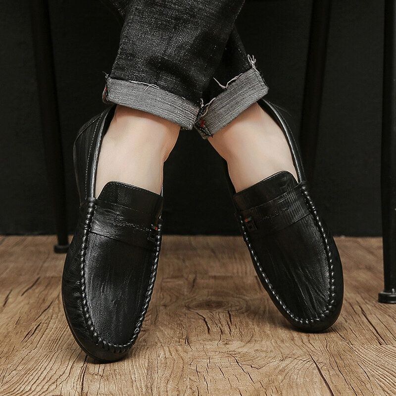 Herr Mikrofiber Andas Halkbeständig Bekväm Körning Casual Loafers