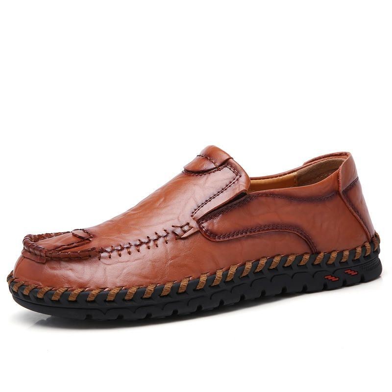 Herr Mjuka Dekorativa Sömmar Slip On Business Casual Flats