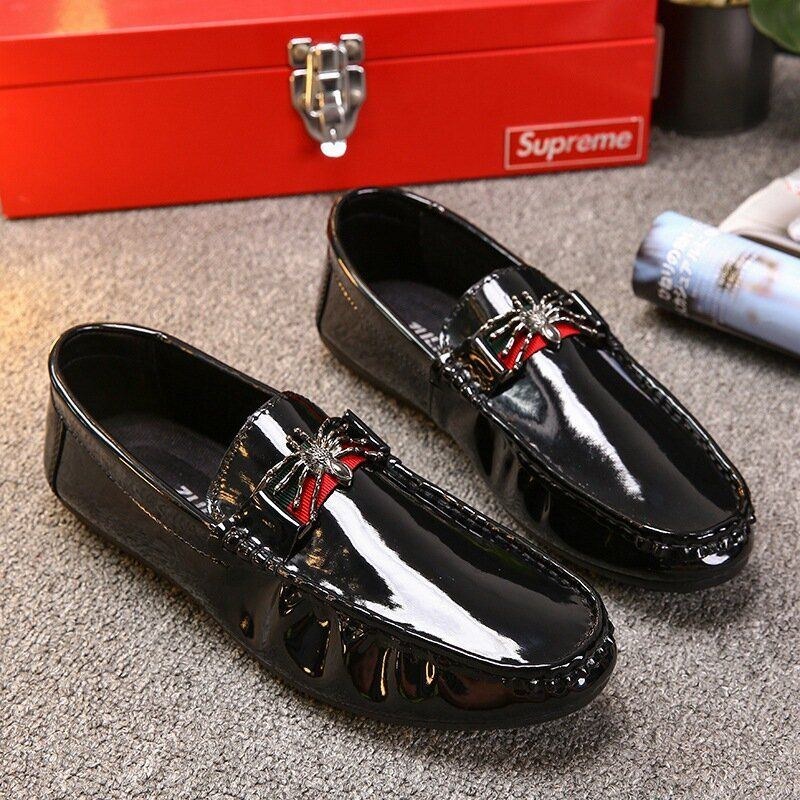 Herr Pu Butterfly Decoration Mode Business Slip On Leather Loafers