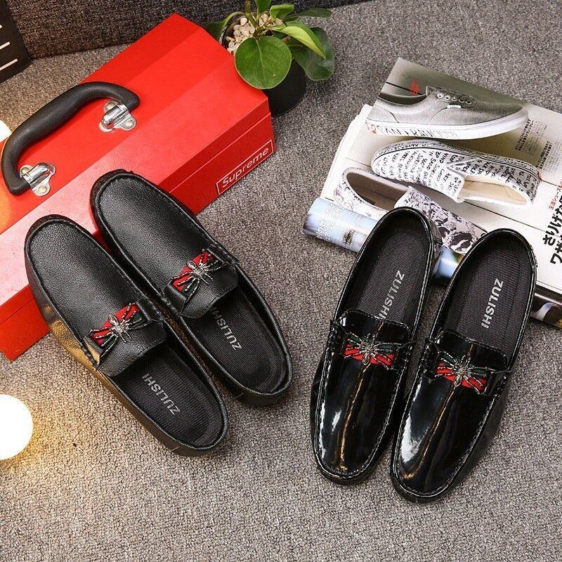 Herr Pu Butterfly Decoration Mode Business Slip On Leather Loafers