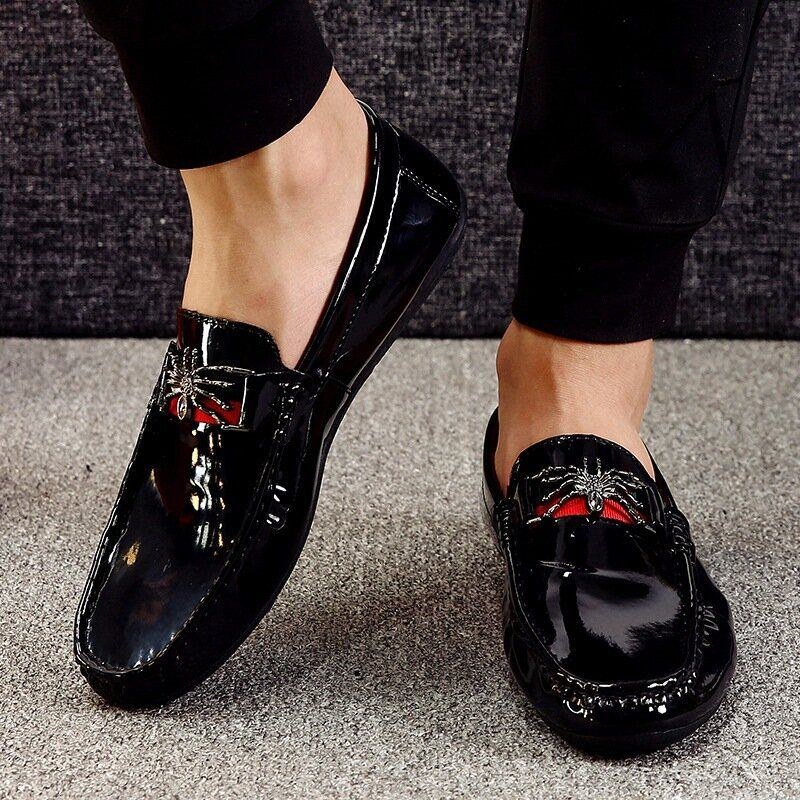 Herr Pu Butterfly Decoration Mode Business Slip On Leather Loafers