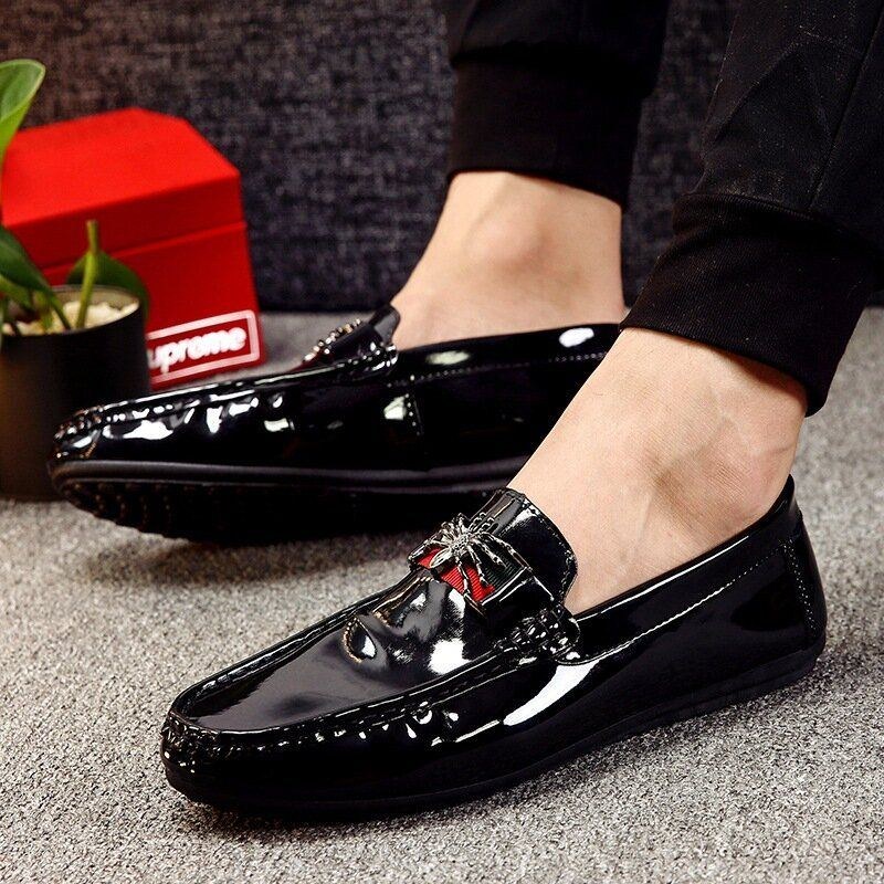 Herr Pu Butterfly Decoration Mode Business Slip On Leather Loafers