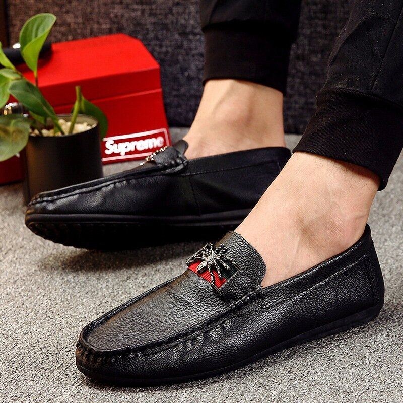 Herr Pu Butterfly Decoration Mode Business Slip On Leather Loafers