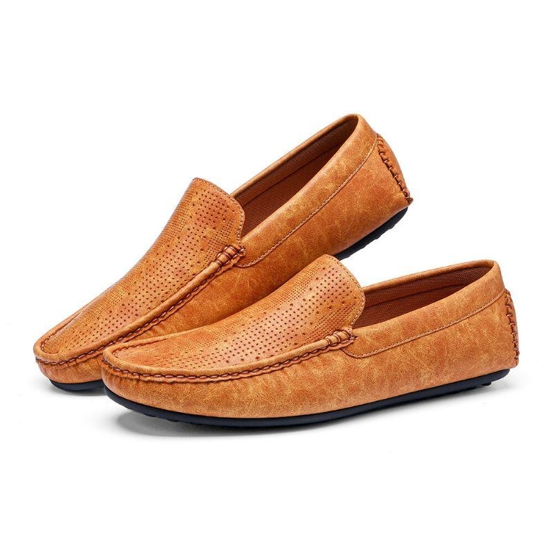 Herr Pure Color Bekväm Mjuk Sula Casual Slip-on Platta Körskor