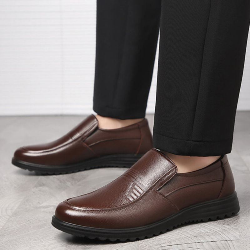 Herr Rund Toe Comfort Slip On Business Casual Loafers Bomullsskor