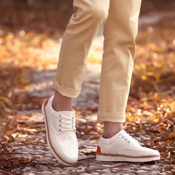 Herr Sneakers Canvas Causal Outdoor Sport Platt Bekväma Oxfords Skor