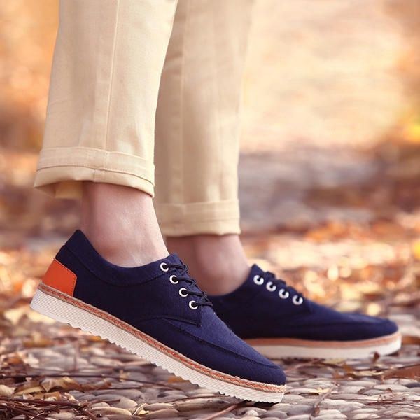 Herr Sneakers Canvas Causal Outdoor Sport Platt Bekväma Oxfords Skor