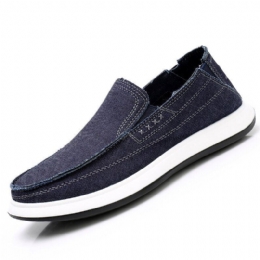 Herr Tvättad Canvas Bekväm Mjuk Sula Slip On Walking Shoes