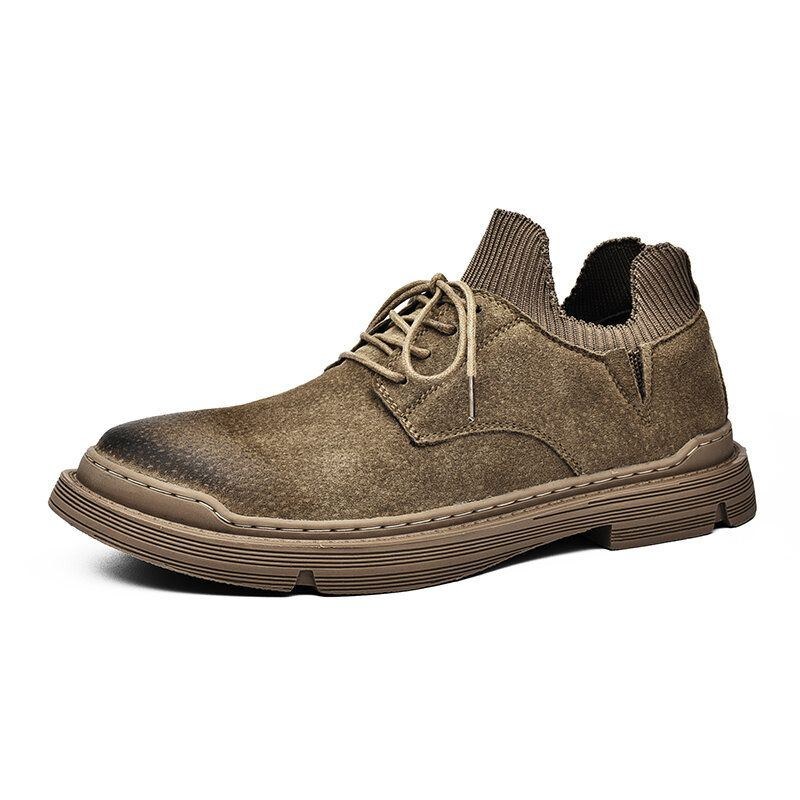 Herr Utomhus Halkbeständig Low Top Lace Up Casual Sock Work Shoes