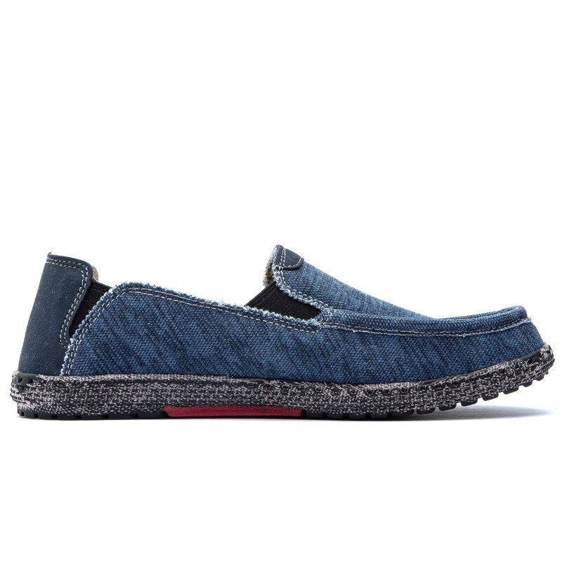 Herrtvättad Canvas Bekväma Ventilerande Slip On Casual Skor