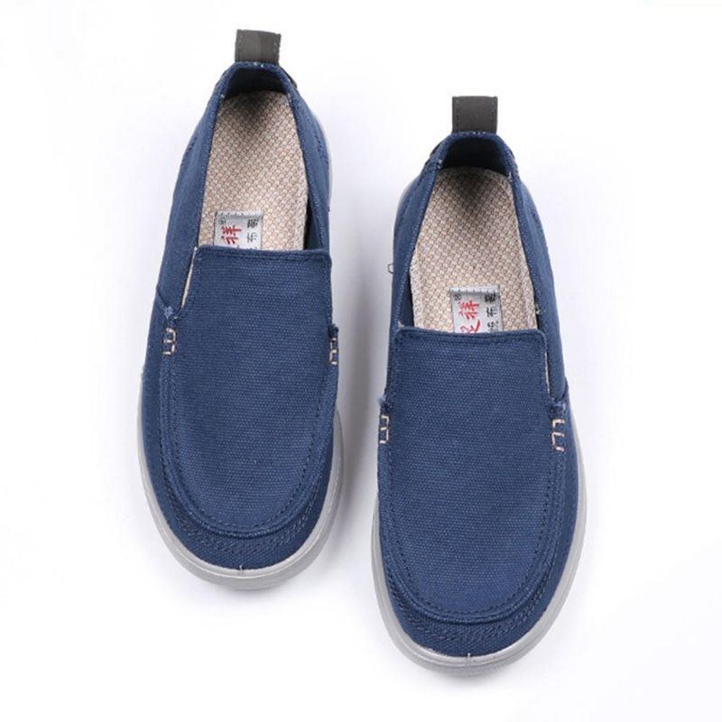 Lättvikts Canvas För Män Casual Mjuka Sulor Walking Loafers