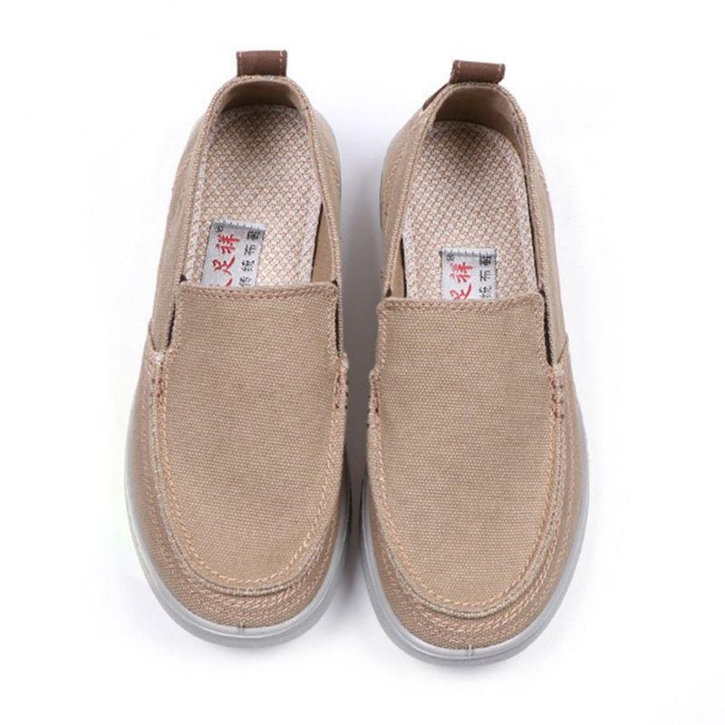 Lättvikts Canvas För Män Casual Mjuka Sulor Walking Loafers