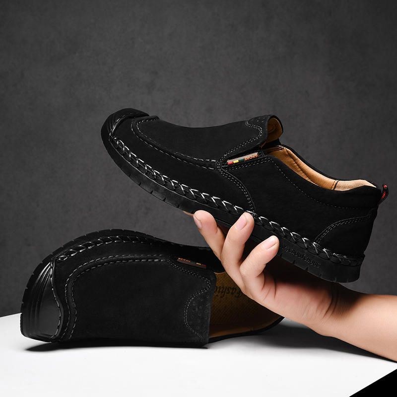 Mänssömmar Halksäker Casual Läder Mjuk Sula Flats