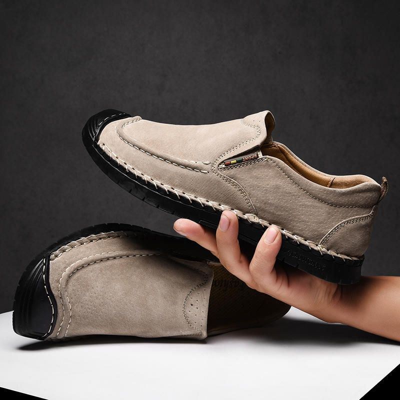 Mänssömmar Halksäker Casual Läder Mjuk Sula Flats