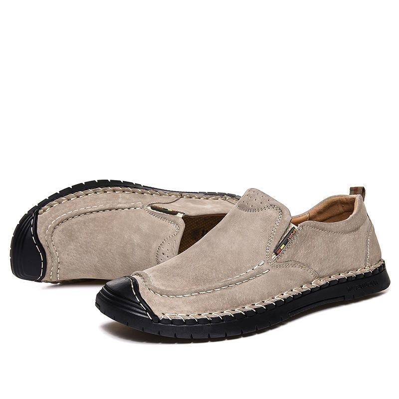 Mänssömmar Halksäker Casual Läder Mjuk Sula Flats