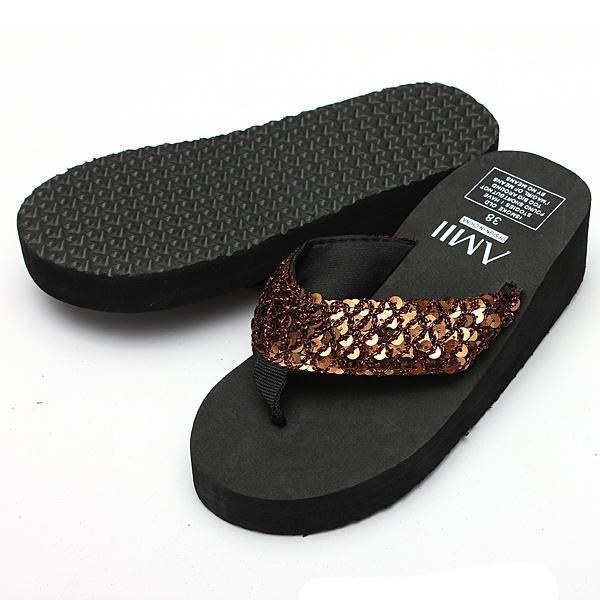 Dampaljetter Sommar Beach Flip Flops Wedge Sandaler