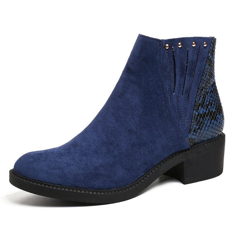 Dam Ådror Splicing Chunky Heel Casual Ankel Boots