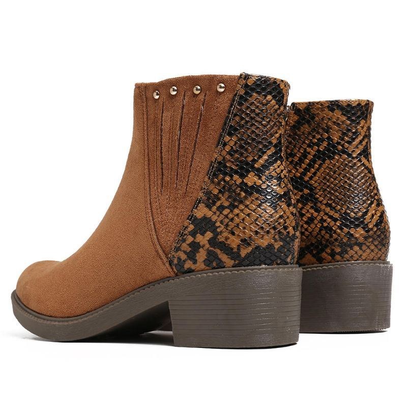 Dam Ådror Splicing Chunky Heel Casual Ankel Boots