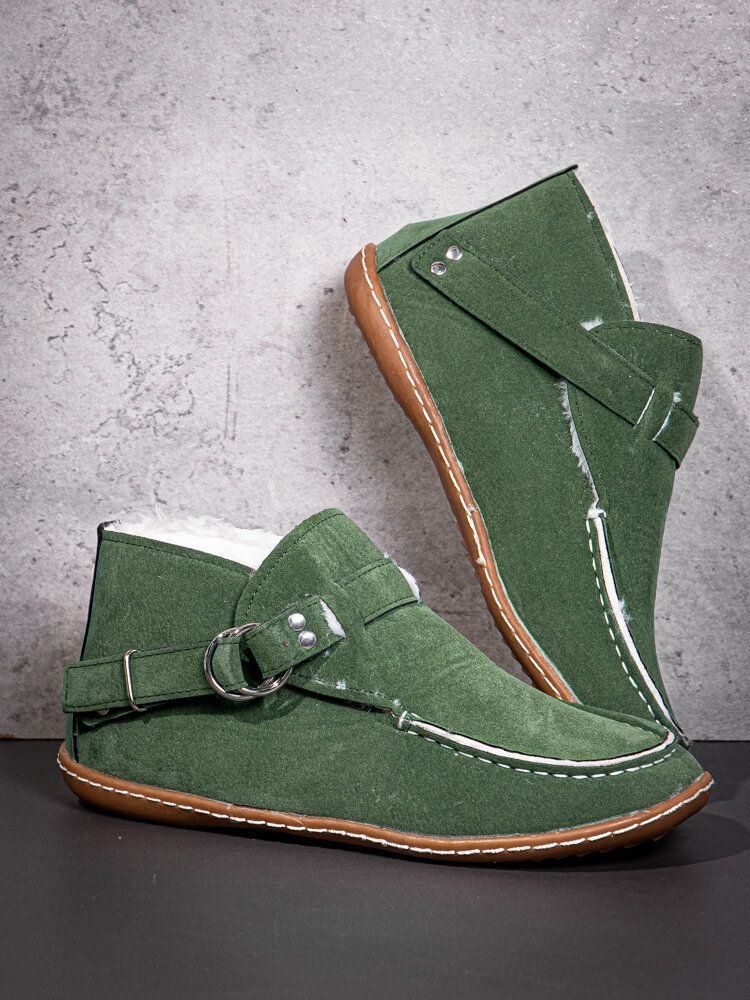 Dam Comfy Mocka Varmfoder Bälte Spänne Ankel Boots