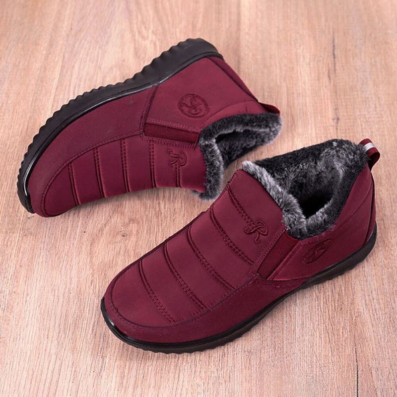 Dam Comfy Warm Foder Vattentät Slip On Snow Boots