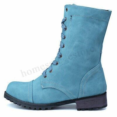 Dam Plus Size Motorcykel Rund Toe Retro Mid Calf Boots