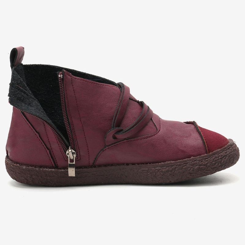 Dam Retro Mjuk Sula Sömmar Strappy Comfy Ankelboots