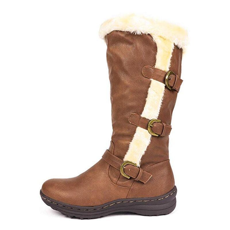 Dam Retro Plysch Foder Varm Casual Mid Calf Snow Boots