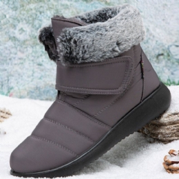 Dam Stor Storlek Varmfodrad Krokögla Plus Velvet Ankel Snow Boots