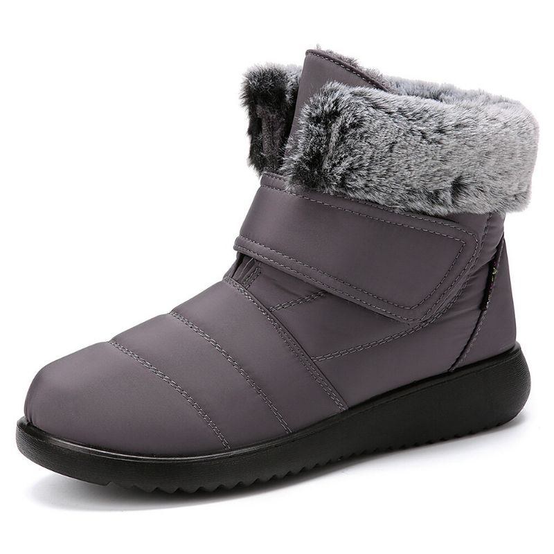 Dam Stor Storlek Varmfodrad Krokögla Plus Velvet Ankel Snow Boots