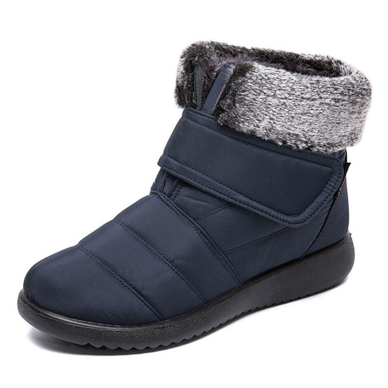 Dam Stor Storlek Varmfodrad Krokögla Plus Velvet Ankel Snow Boots