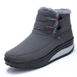 Dam Vinter Slip On Keep Warm Boots Fuskpäls Foder Rockersula Skor Snow Boots