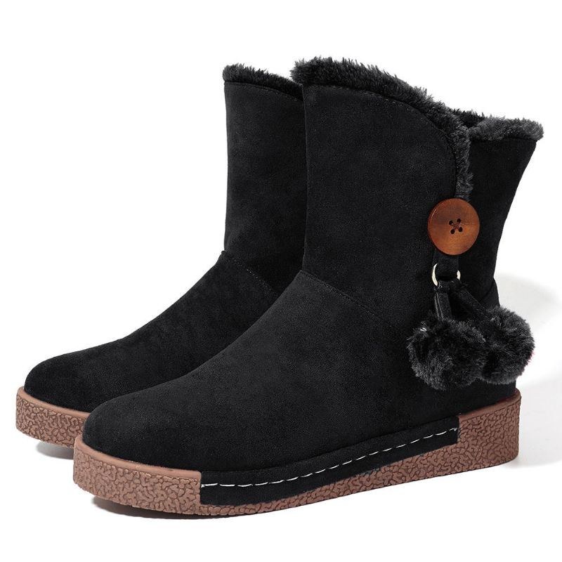 Dam Zipper Boots Plysch Päls Varma Snow Boots