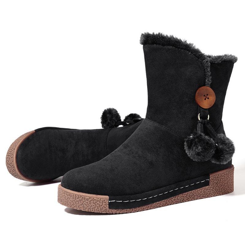 Dam Zipper Boots Plysch Päls Varma Snow Boots