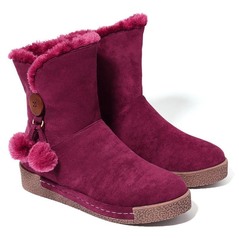 Dam Zipper Boots Plysch Päls Varma Snow Boots