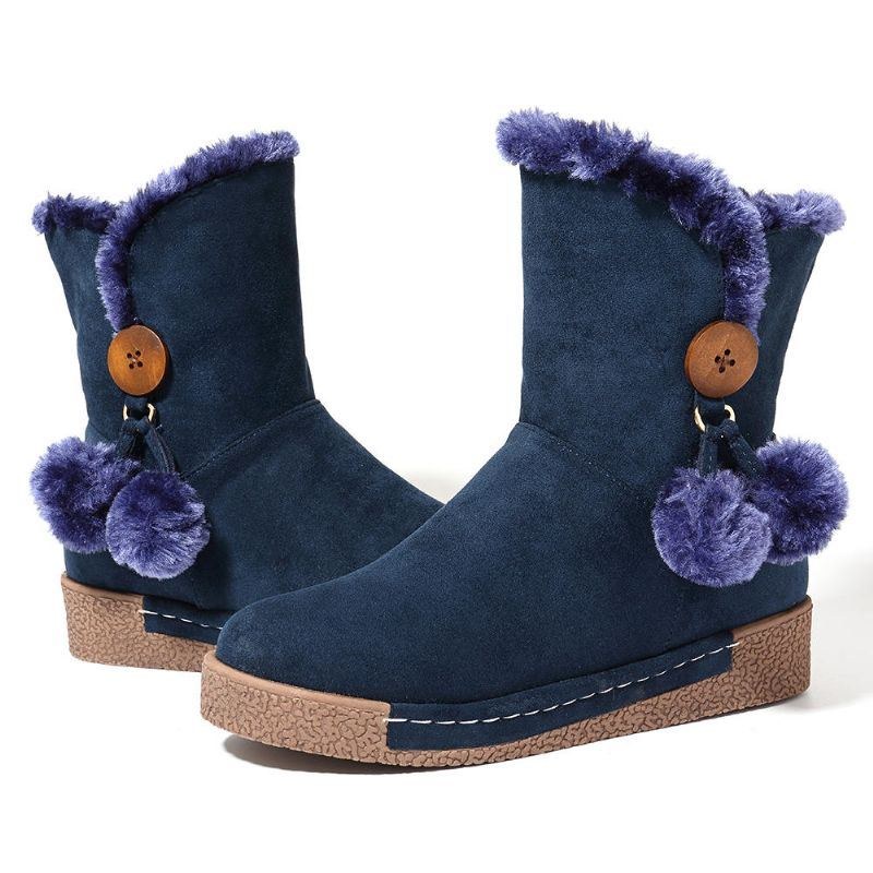 Dam Zipper Boots Plysch Päls Varma Snow Boots