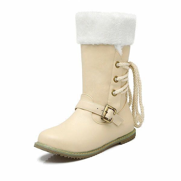 Plus Size Vinter Damer Håller Varma Stor Size Casual Outdoor Plysch Snow Boots